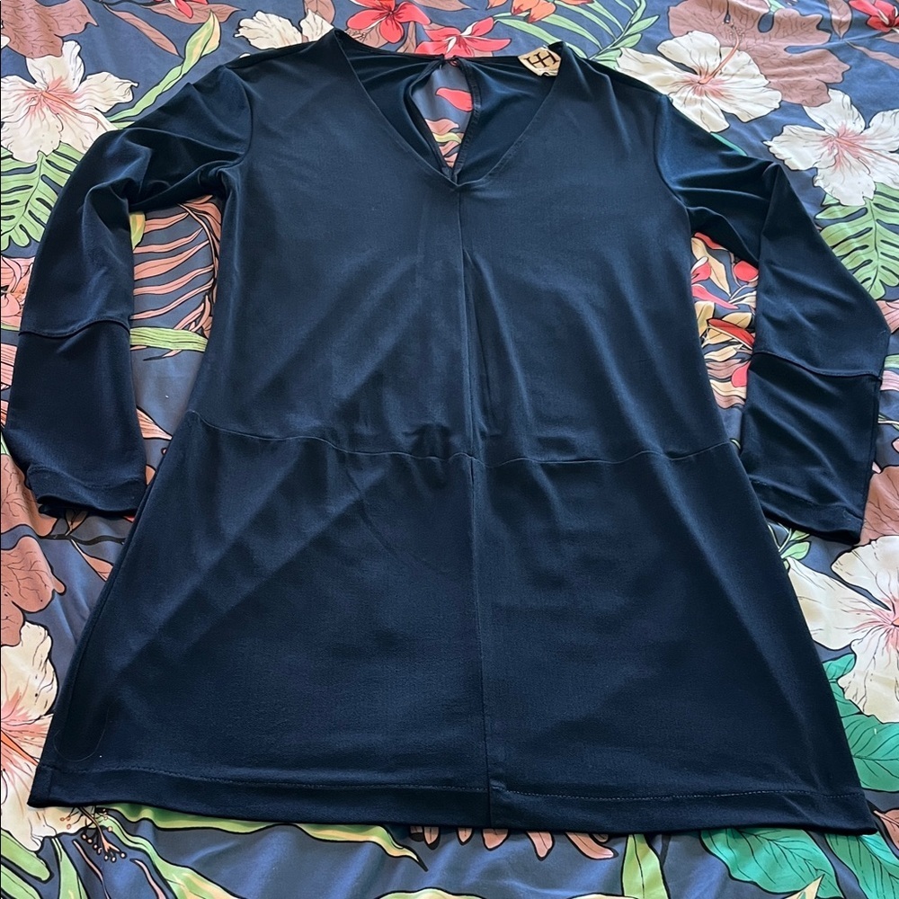 Haute Hippie navy blue long sleeved mini dress
